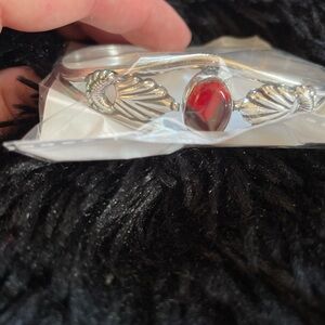 Silver and Red Stone Women's Bracelet